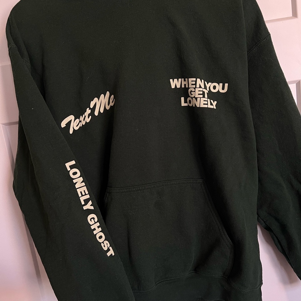 LONELY GHOST Dark Green Hoodie